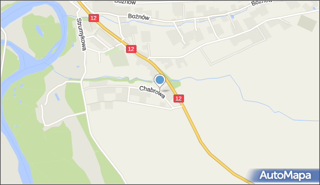 Bożnów, Chabrowa, mapa Bożnów