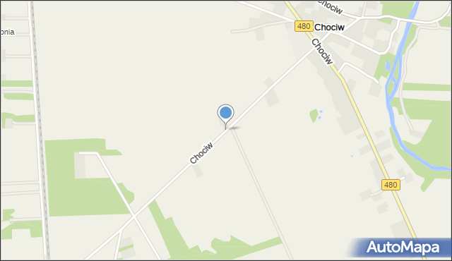 Chociw gmina Widawa, Chociw, mapa Chociw gmina Widawa