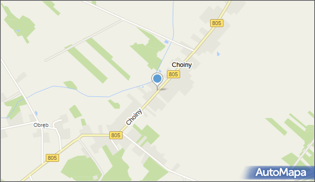 Choiny gmina Parysów, Choiny, mapa Choiny gmina Parysów