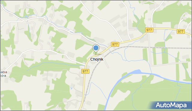 Chojnik gmina Gromnik, Chojnik, mapa Chojnik gmina Gromnik