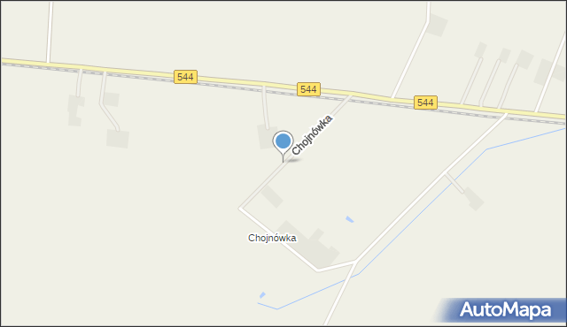 Chojnowo gmina Czernice Borowe, Chojnówka, mapa Chojnowo gmina Czernice Borowe