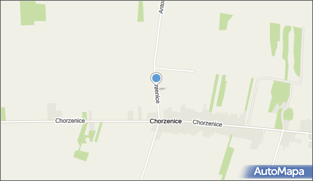 Chorzenice gmina Sulmierzyce, Chorzenice, mapa Chorzenice gmina Sulmierzyce