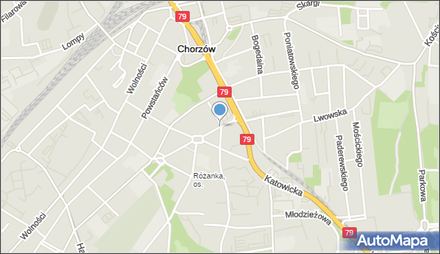 Chorzów, Chopina Fryderyka, mapa Chorzów