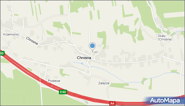 Chrosna gmina Liszki, Chrosna, mapa Chrosna gmina Liszki