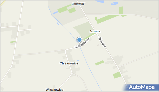 Chrzanowice gmina Błaszki, Chrzanowice, mapa Chrzanowice gmina Błaszki