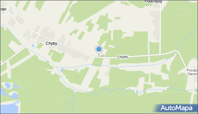 Chyby gmina Mniów, Chyby, mapa Chyby gmina Mniów