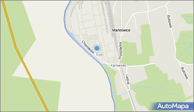 Cieszyn, Chemików, mapa Cieszyna