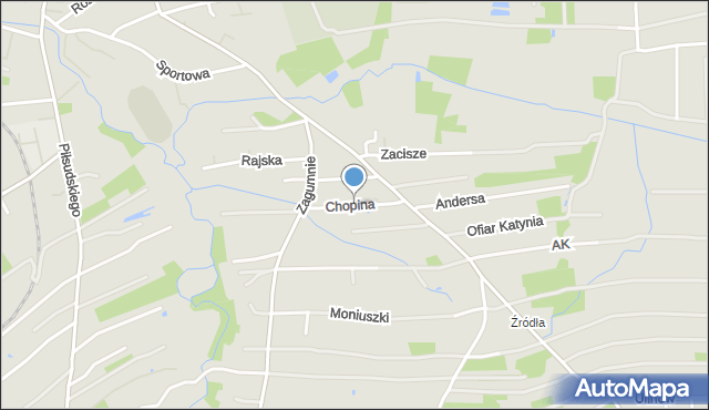 Dąbrowa Tarnowska, Chopina Fryderyka, mapa Dąbrowa Tarnowska