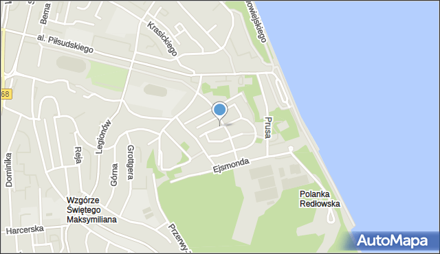 Gdynia, Chopina Fryderyka, mapa Gdyni