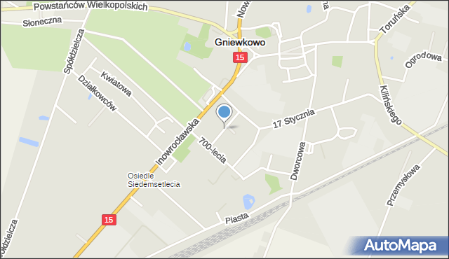 Gniewkowo powiat inowrocławski, Chopina Fryderyka, mapa Gniewkowo powiat inowrocławski