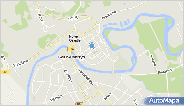 Golub-Dobrzyń, Chopina Fryderyka, mapa Golub-Dobrzyń