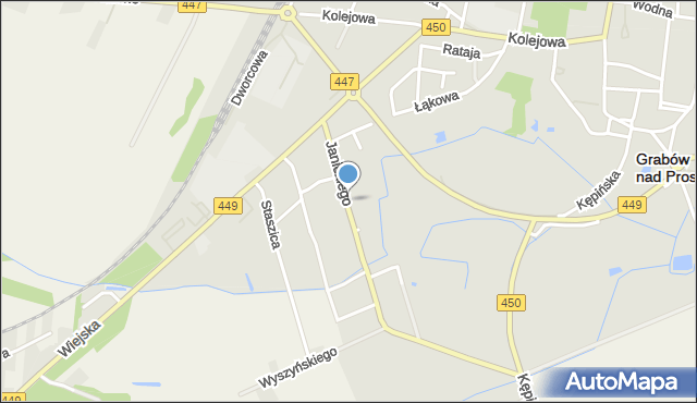 Grabów nad Prosną, Chopina Fryderyka, mapa Grabów nad Prosną