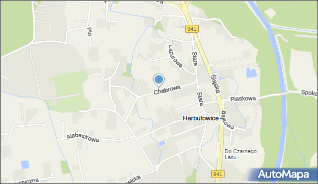 Harbutowice gmina Skoczów, Chabrowa, mapa Harbutowice gmina Skoczów