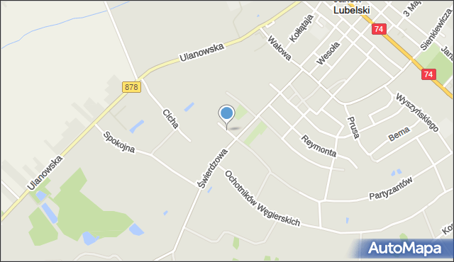 Janów Lubelski, Chopina Fryderyka, mapa Janów Lubelski