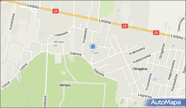 Kalisz, Chocimska, mapa Kalisza