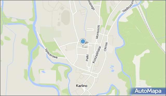 Karlino, Chopina Fryderyka, mapa Karlino