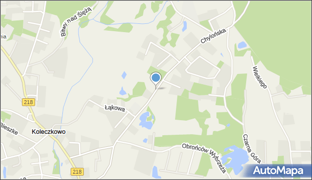 Koleczkowo, Chylońska, mapa Koleczkowo