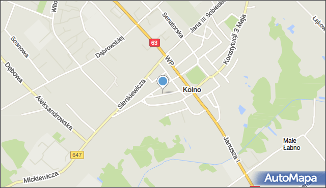 Kolno, Chopina Fryderyka, mapa Kolno