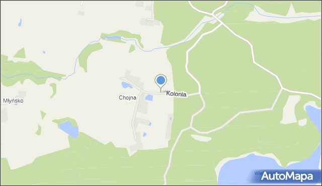 Kolonia gmina Kartuzy, Chojna, mapa Kolonia gmina Kartuzy