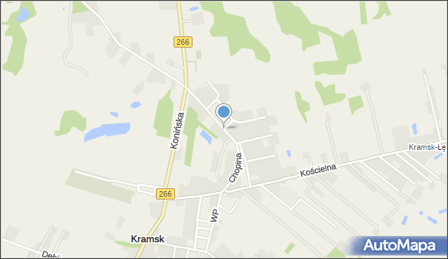 Kramsk, Chopina Fryderyka, mapa Kramsk