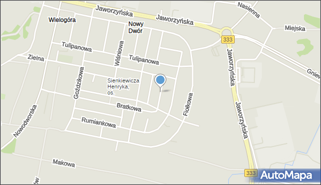 Legnica, Chabrowa, mapa Legnicy