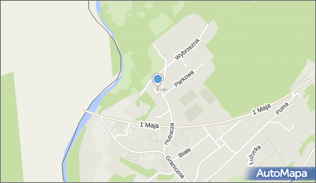 Łęknica powiat żarski, Chabrowa, mapa Łęknica powiat żarski