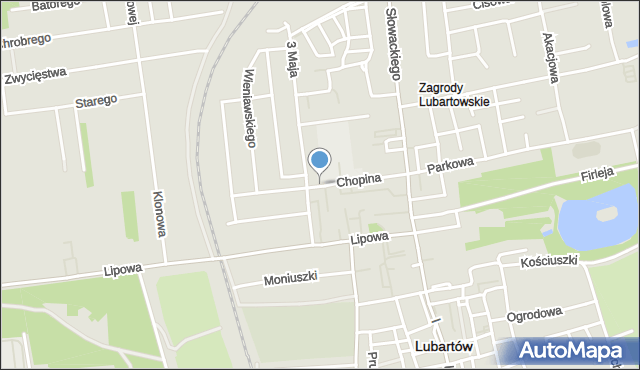 Lubartów, Chopina Fryderyka, mapa Lubartów