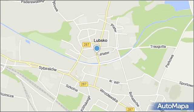 Lubsko, Chopina Fryderyka, mapa Lubsko