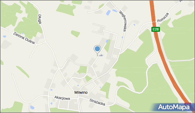 Milwino, Chabrowa, mapa Milwino