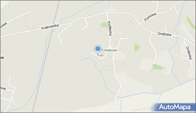 Niepołomice, Chwalców, mapa Niepołomice