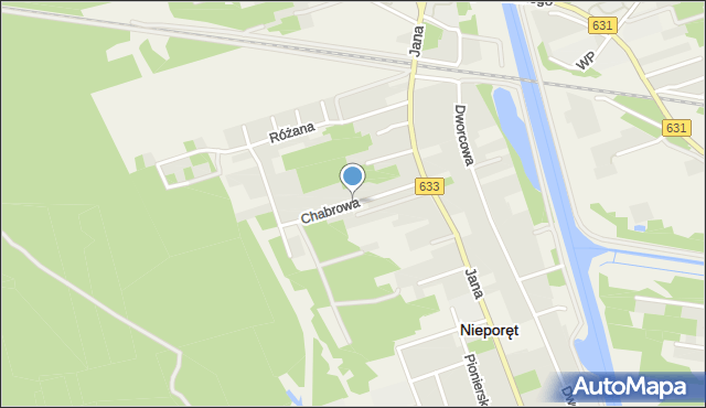 Nieporęt, Chabrowa, mapa Nieporęt