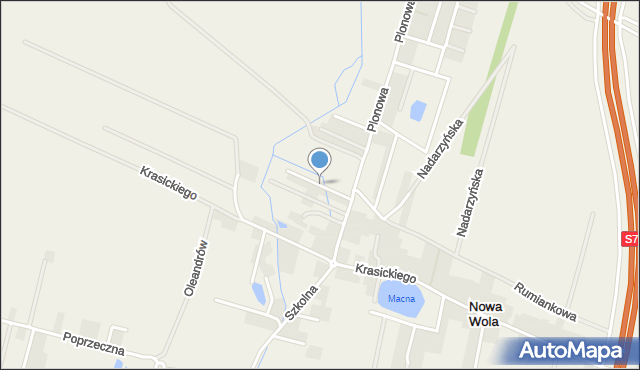 Nowa Wola gmina Lesznowola, Chabrowa, mapa Nowa Wola gmina Lesznowola