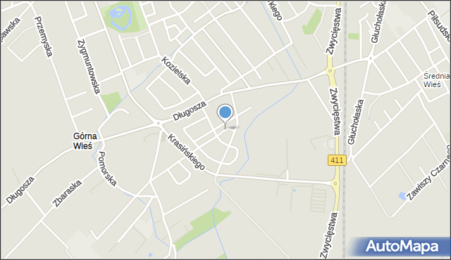 Nysa, Chabrów, mapa Nysy