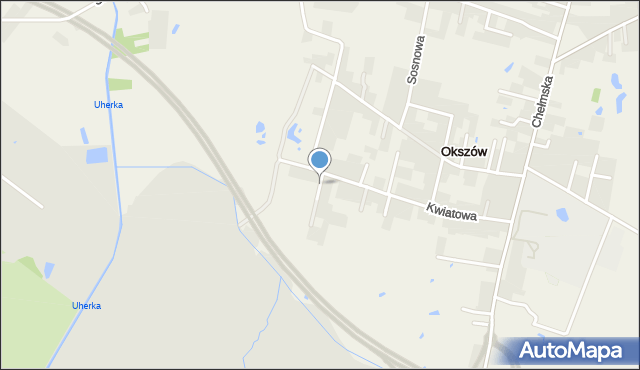 Okszów, Chabrowa, mapa Okszów
