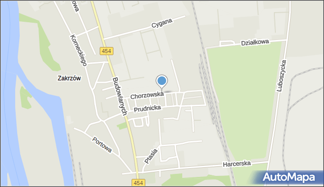 Opole, Chorzowska, mapa Opola