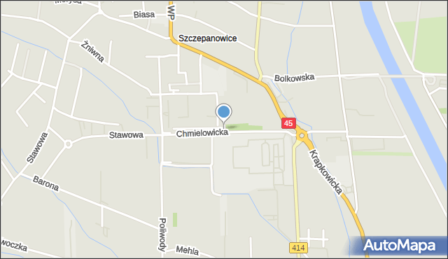 Opole, Chmielowicka, mapa Opola