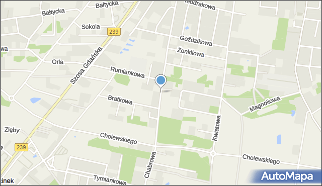 Osielsko, Chabrowa, mapa Osielsko