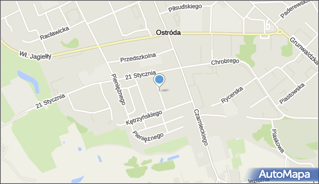 Ostróda, Chopina Fryderyka, mapa Ostróda