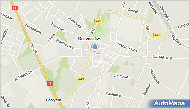 Ostrzeszów, Chmielna, mapa Ostrzeszów
