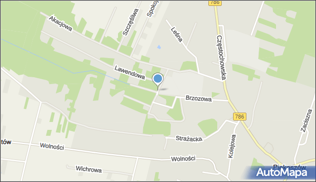 Piekoszów, Chabrowa, mapa Piekoszów