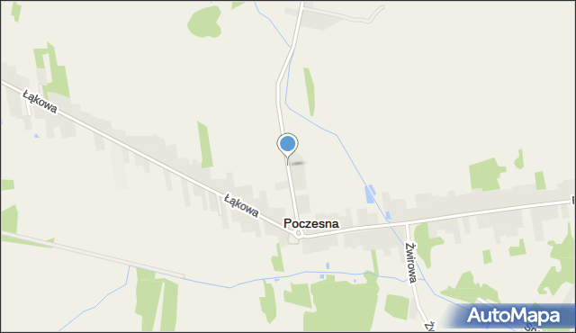 Poczesna, Chabrowa, mapa Poczesna