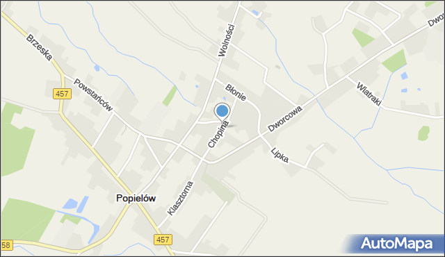 Popielów powiat opolski, Chopina Fryderyka, mapa Popielów powiat opolski