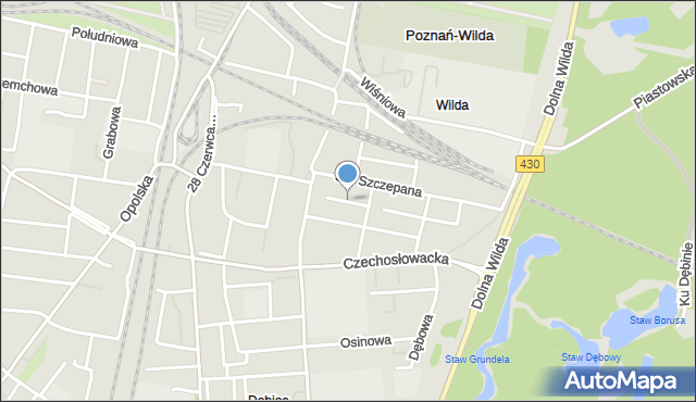 Poznań, Chabrowa, mapa Poznania