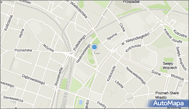 Poznań, Chopina Fryderyka, mapa Poznania