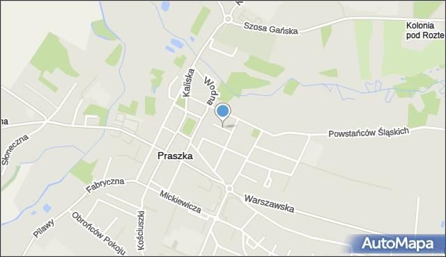 Praszka, Chopina Fryderyka, mapa Praszka