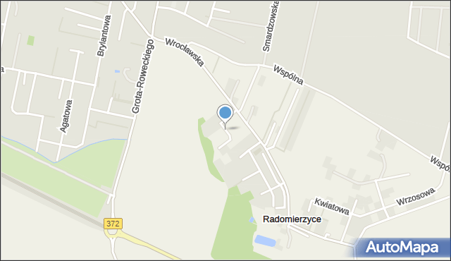 Radomierzyce gmina Siechnice, Chabrowa, mapa Radomierzyce gmina Siechnice