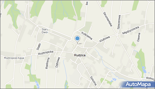 Rudzica gmina Jasienica, Chrzciciela, mapa Rudzica gmina Jasienica