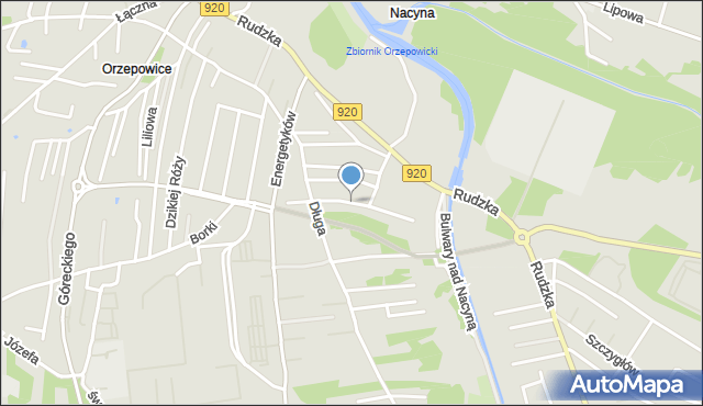 Rybnik, Chryzantem, mapa Rybnika