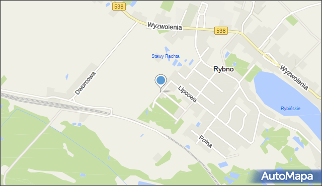 Rybno powiat działdowski, Chabrowa, mapa Rybno powiat działdowski