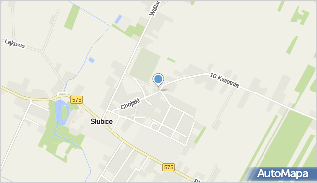 Słubice powiat płocki, Chojaki, mapa Słubice powiat płocki